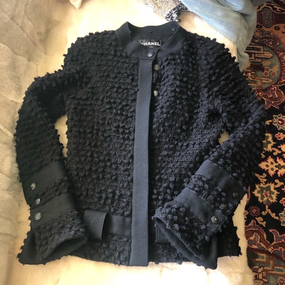 Chanel 2009 Runway Wool Jacket Black 40 S-M - Picture 2 of 11